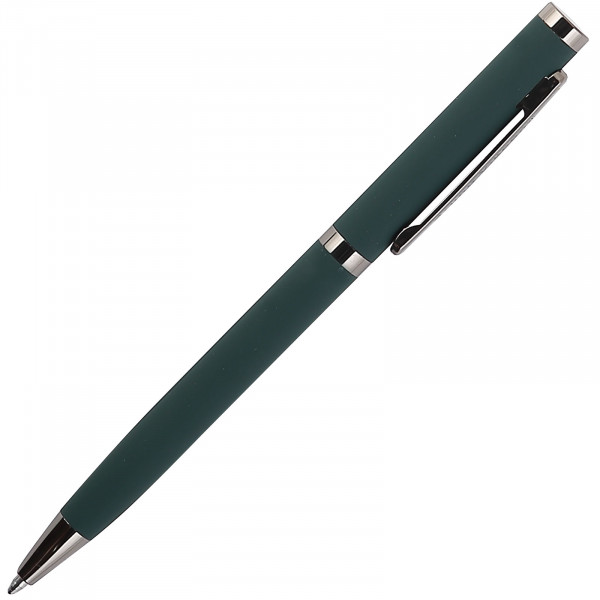Ручка "FIREENZE" в подар.футляре 1,0 ММ, СИНЯЯ (корпус зеленый, футляр черный)