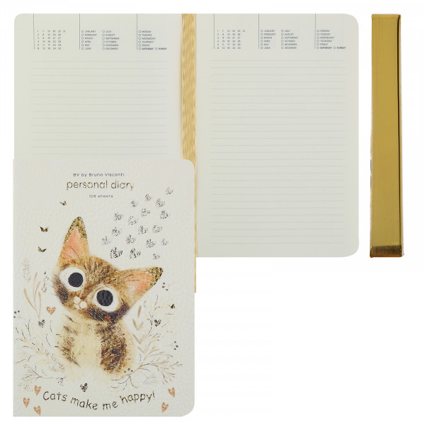 Ежедневник А6+  FLEX "Love me" Милый котик