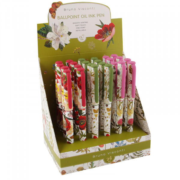 Ручка "Flora. Bloom Flowers" шар 0,7мм масло, синяя