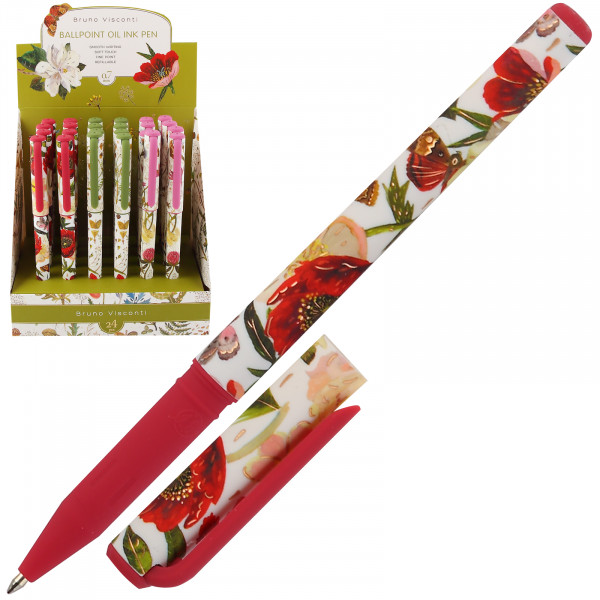 Ручка "Flora. Bloom Flowers" шар 0,7мм масло, синяя