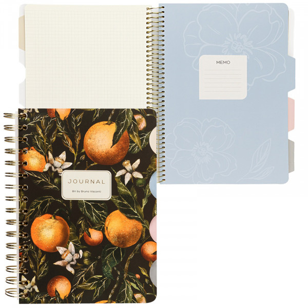 Записная книжка "Art journal" А5 120л на гребне с разделителями"FLORA. РАЙСКИЕ"