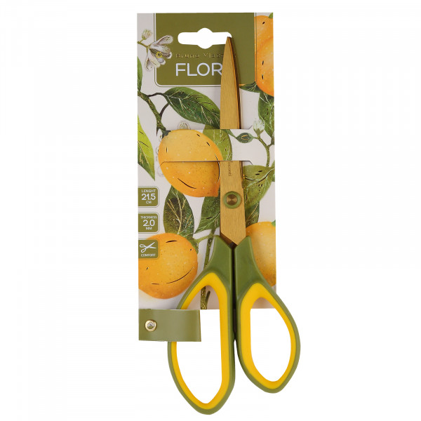 Ножницы С ЗОЛОТЫМИ ЛЕЗВИЯМИ, "FLORA.PARADISE.LEMONS" 21.5 см.