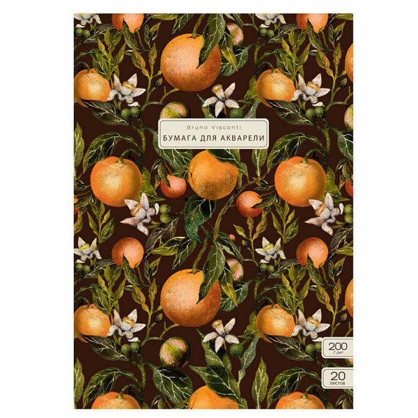 Папка для акварелиА3 20Л. 200 гр "FLORA.PARADISE.ORANGES"