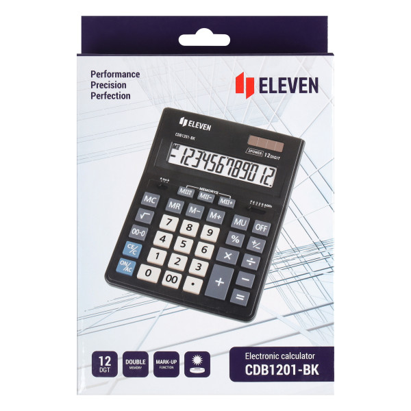 Калькулятор Eleven 12раз. двойное питание 155х205х35 мм