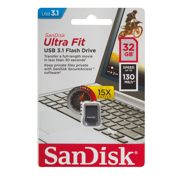 Флеш-память USB 32 Gb SanDisk CZ430 Ultra Fit USB 3.1 (SDCZ430-032G-G46)