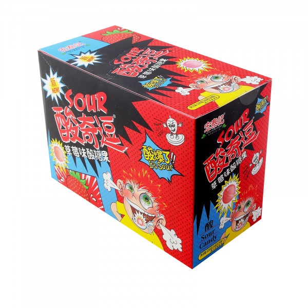 Леденцы кислые Sour Candy Mini 26г клубника (20шт в уп)