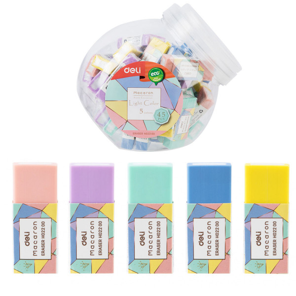 Ластик Deli Macaron ассорти пласт.туба