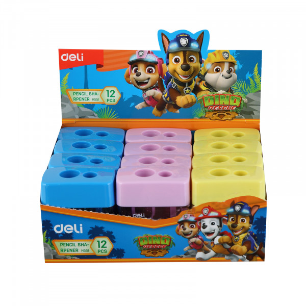 Точилка пластик 2 отв DELI EH551 Paw Patrol ассорти