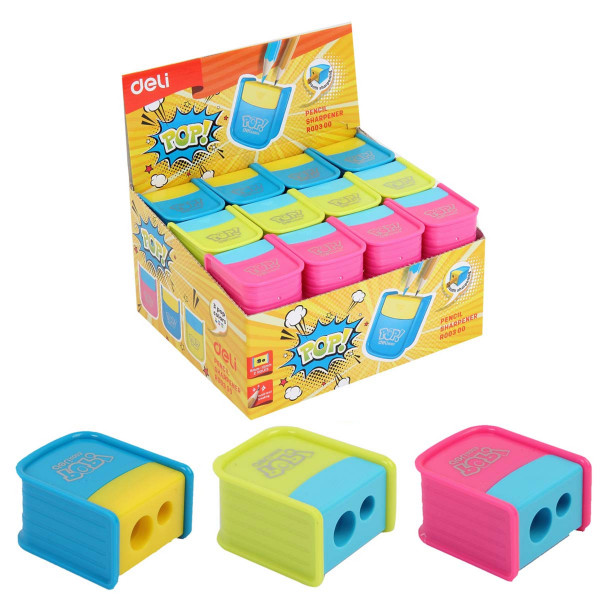 Точилка 2отв пласт DELI ER00300 Pop