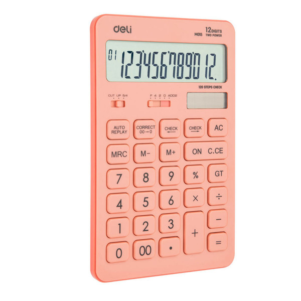 Калькулятор Deli  Touch розовый 12 - разр. 108х15х175 мм