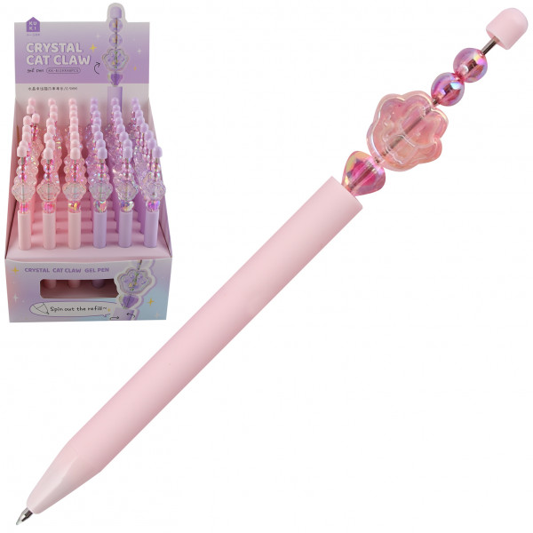 Ручка гел. дет. 0,5 игольч. KUKI Crystal cat claw синяя