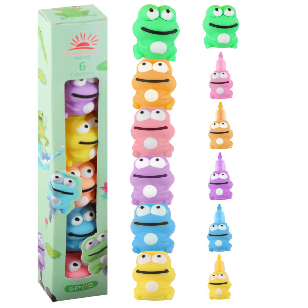Набор текстовыделителей 5цв. 1-4мм Frog