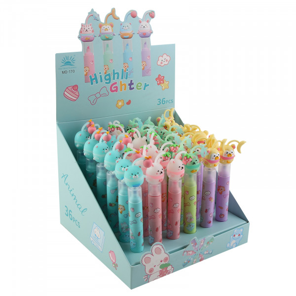 Текстовыделитель 1-5мм Fruit animals, ассорти 4в.