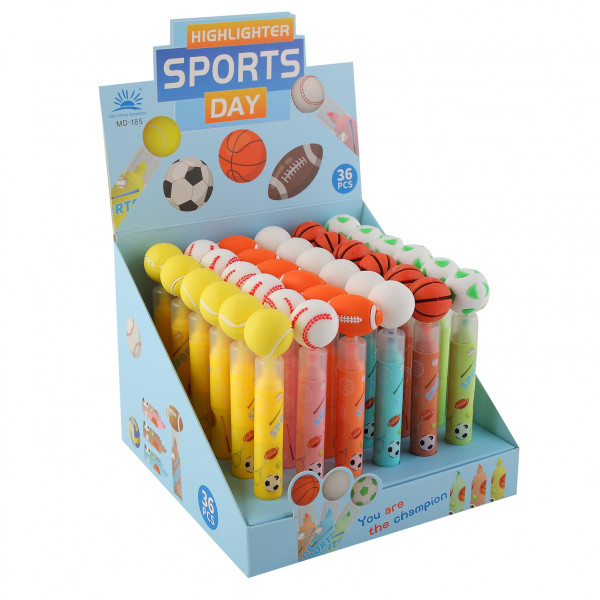 Текстовыделитель 1-4мм 3цв. неон КОКОС, Sports day ассорти 6в.