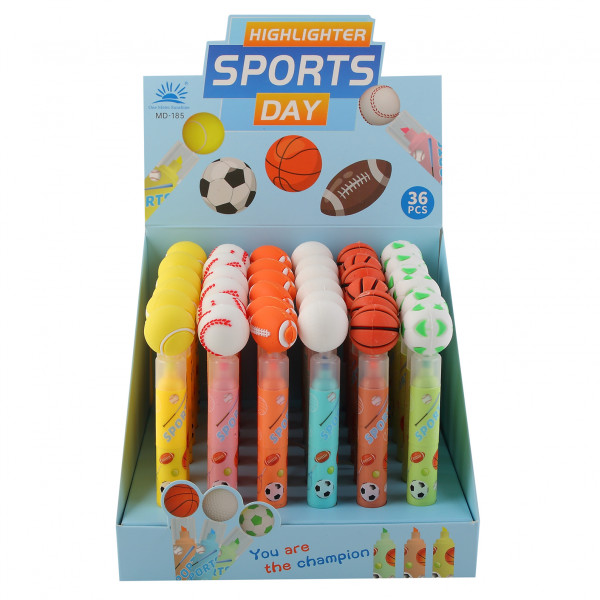 Текстовыделитель 1-4мм 3цв. неон КОКОС, Sports day ассорти 6в.