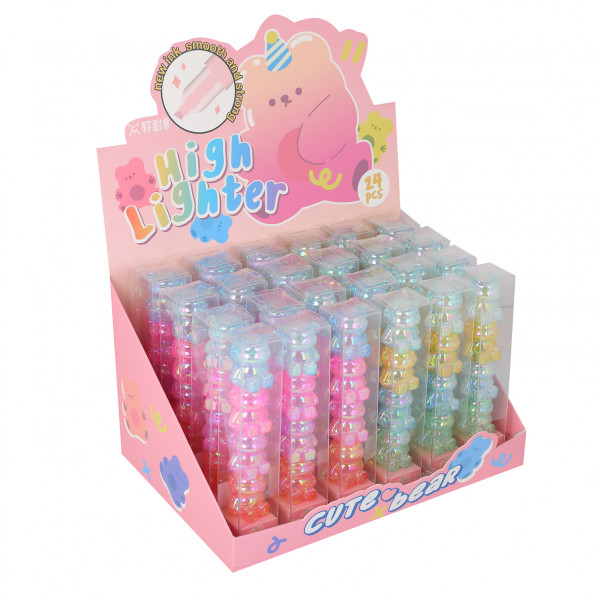 Набор текстовыделителей 3цв. 1-4мм Bear, ассорти