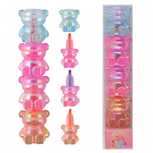 Набор текстовыделителей 3цв. 1-4мм Bear, ассорти