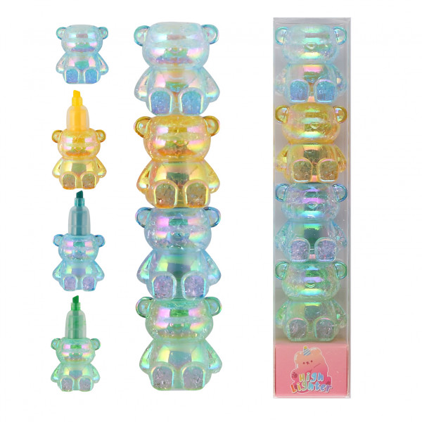 Набор текстовыделителей 3цв. 1-4мм Bear, ассорти