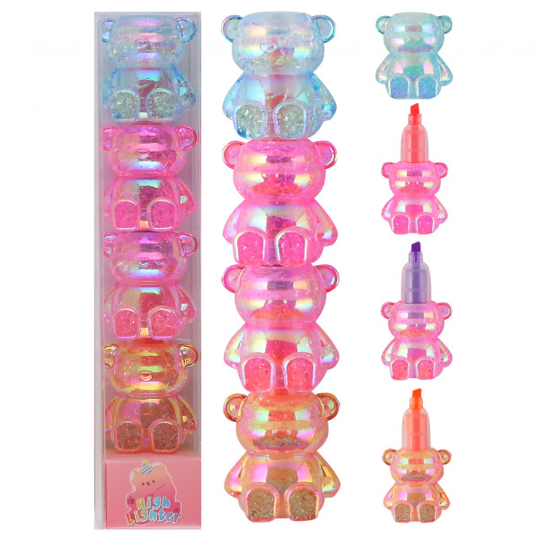 Набор текстовыделителей 3цв. 1-4мм Bear, ассорти