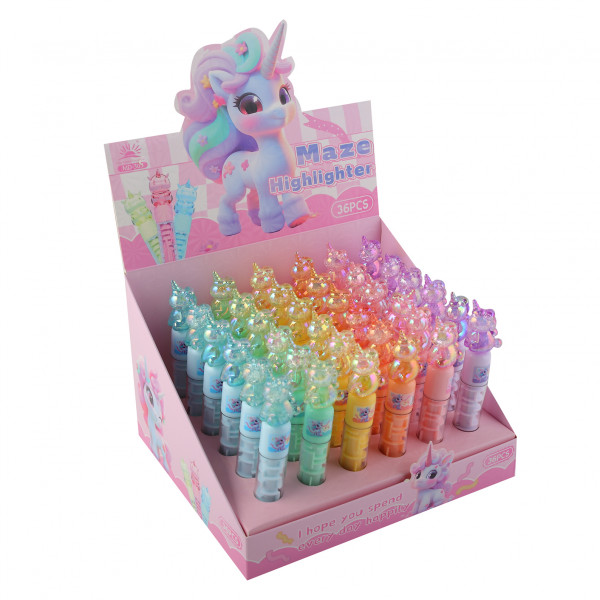 Текстовыделитель 1-4мм КОКОС, Unicorn ассорти 6в.