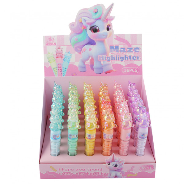 Текстовыделитель 1-4мм КОКОС, Unicorn ассорти 6в.