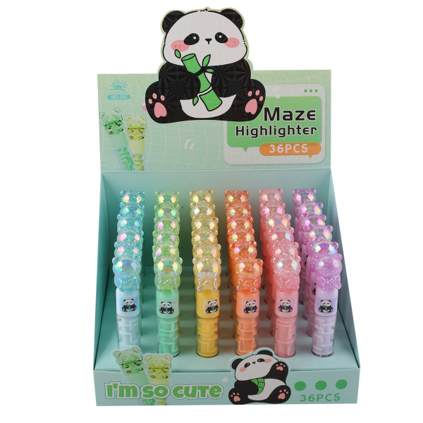 Текстовыделитель 1-4мм КОКОС, Panda ассорти 6в.