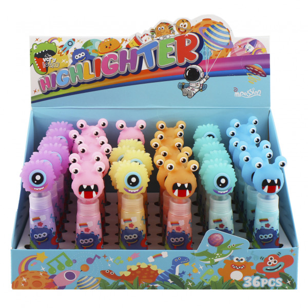 Текстовыделитель 1-5мм Монстрики, ассорти 6в.