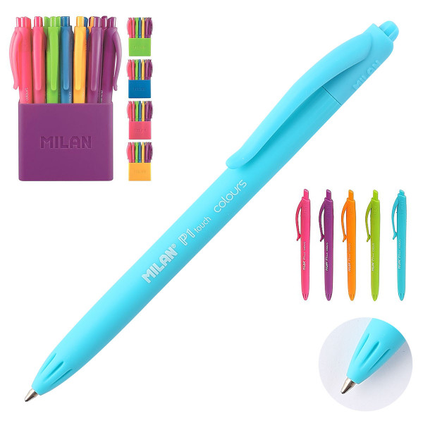 Ручка авт шар 1,0 цветн корп Milan Colors 966879 пласт/уп ассорти 5 видов