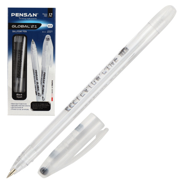 Ручка шариковая PENSAN "Global-21", 0,5 мм черная/2221ч