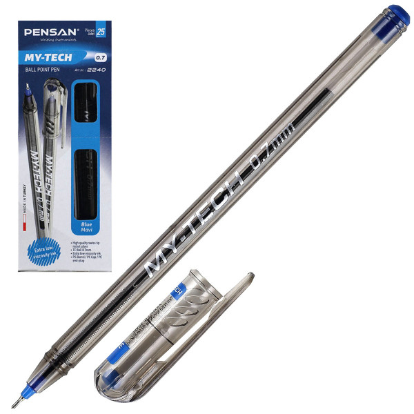 Ручка шариковая PenSan 0.7мм синяя 2240с