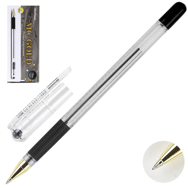 Ручка шарик "MC Gold" 0.5мм черная (штрих код) (12/144/1728) арт. BMC-01