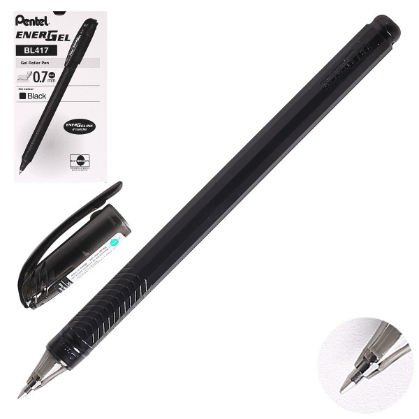 Ручка гелевая "Pentel Energel" 0,7мм (рекомендовано для ЕГЭ) черная 1/12 арт. BL417-A