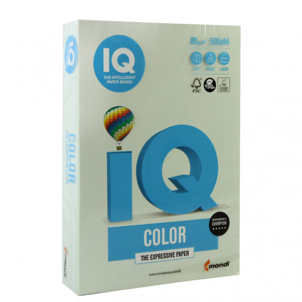Бумага цветная А4 80г/м 500л IQ Color 00-00000657/65134 27 светло-зеленый