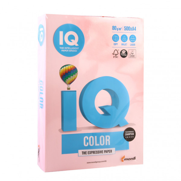Бумага цветная А4 80г/м 500л IQ Color 00-00000661/65132 74 розовый фламинго