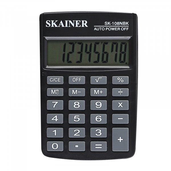 Калькулятор SKAINER SK-108NBK (чёрный)