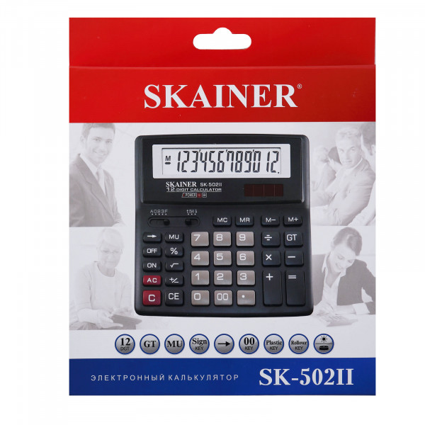 Калькулятор SKAINER SK-502II 12 разряд, 2 питание