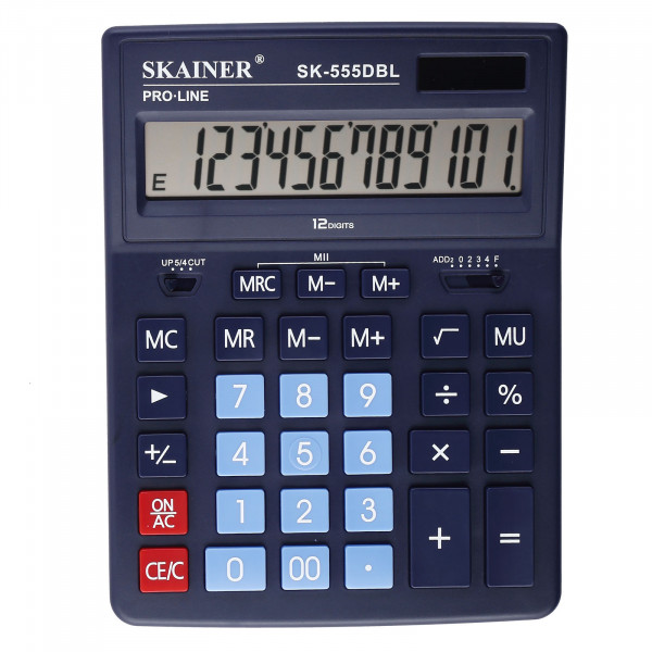 Калькулятор Skainer SK-555BL 12 разрядный синий  арт. SK-555BL
