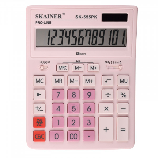 Калькулятор Skainer SK-555PK 12 разрядный розовый арт. SK-555PK