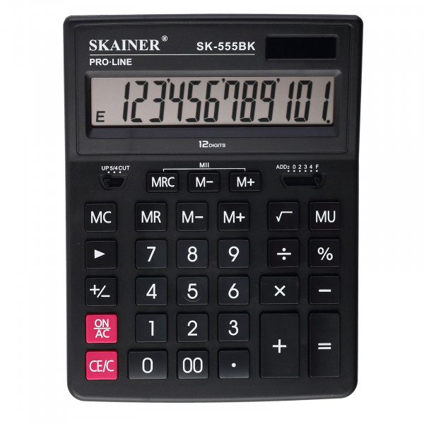 Калькулятор Skainer SK-555BK 12 разрядный черный арт. SK-555BK