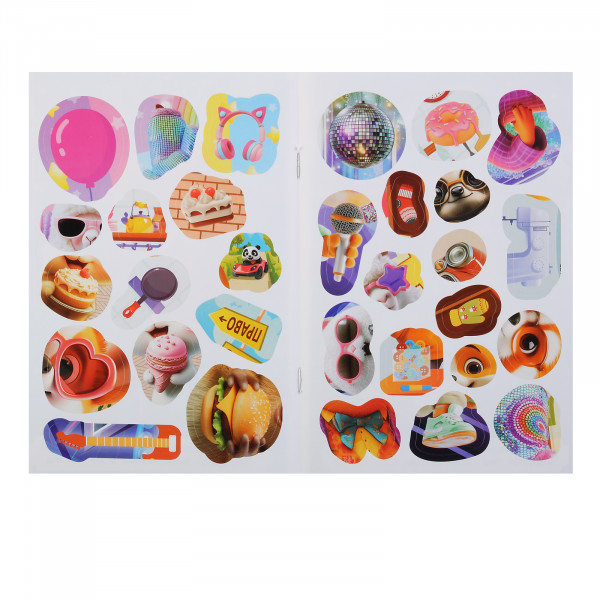 Апликации с наклейками. Веселые зверята