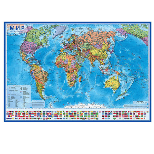 Карта Мира полит 1:28млн 80*118см интерактивная ламин КН045