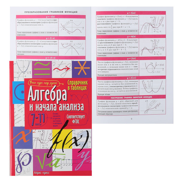 Справочник в таблицах Айрис-пресс Алгебра и начала анализа 7-11 класс 24954