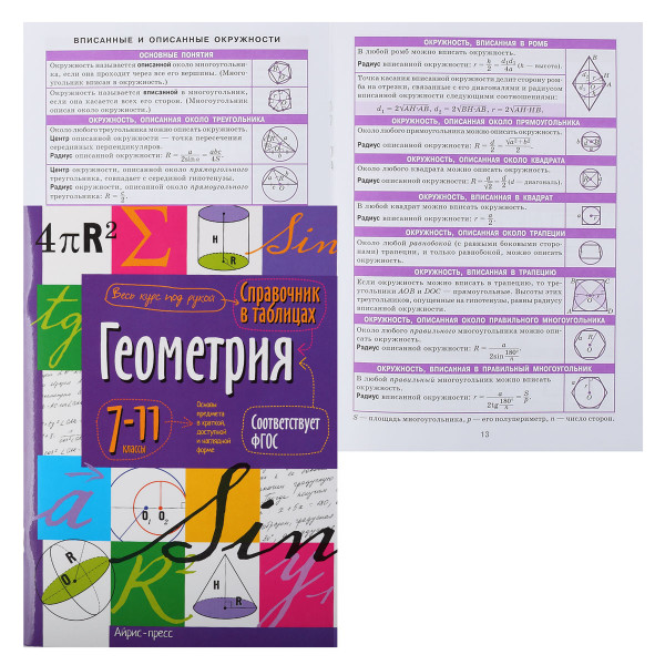Справочник в таблицах Айрис-пресс Геометрия 7-11 класс 24960