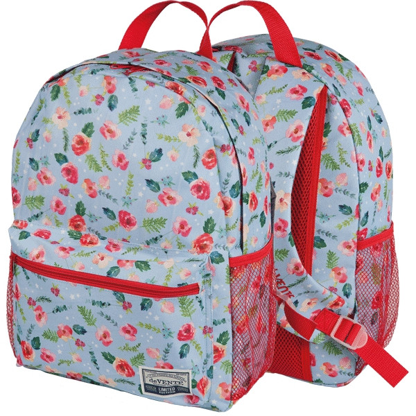 Рюкзак школьный "deVENTE. Ergo" 38x30x14 см, эргономичная спинка , цветы на голубом