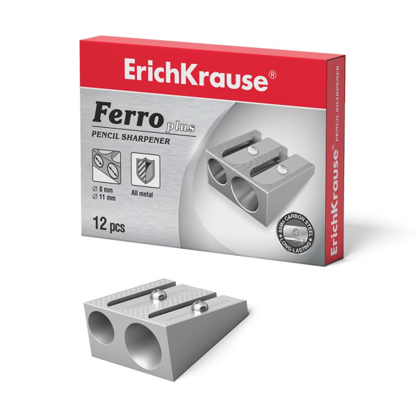 Точилка алюминевая. FERRO PLUS 2отверстия