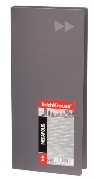 Визитница четырехрядная ERICH KRAUSE "Megapolis" на 128 визиток, обл. пласт., серый, 14535