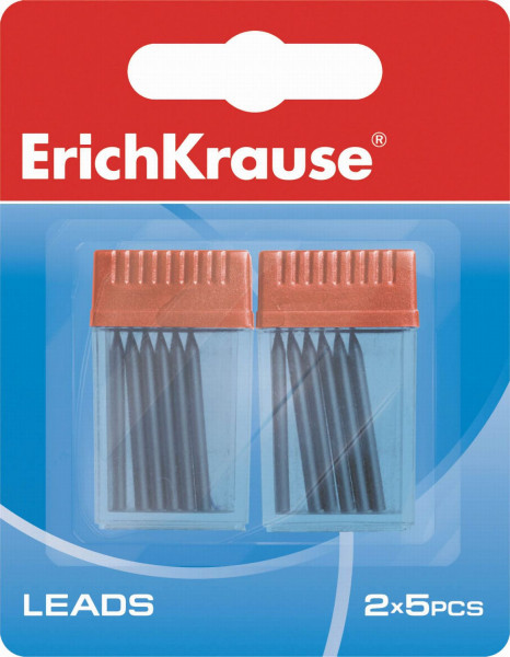 Грифель для циркуля 2,0мм HВ 5шт набор из 2шт Erich Krause 31539 блистер
