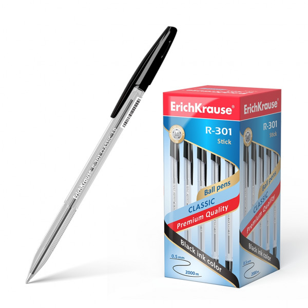 Ручка шариковая R-301 Classic Stick 1,0мм черная