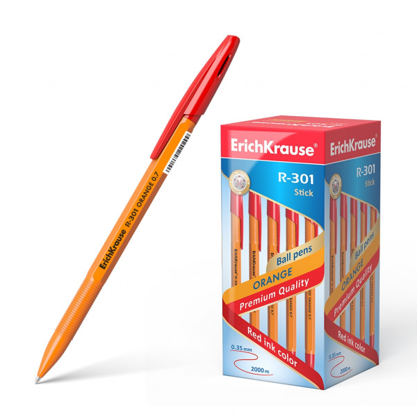 Ручка шариковая R-301 Orange Stick 0.7мм красный