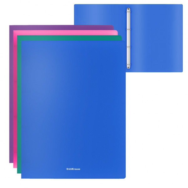 Папка 4 кольца 24мм "ErichKrause Diagonal Vivid" ассорти 1/4 арт. ЕК-47134